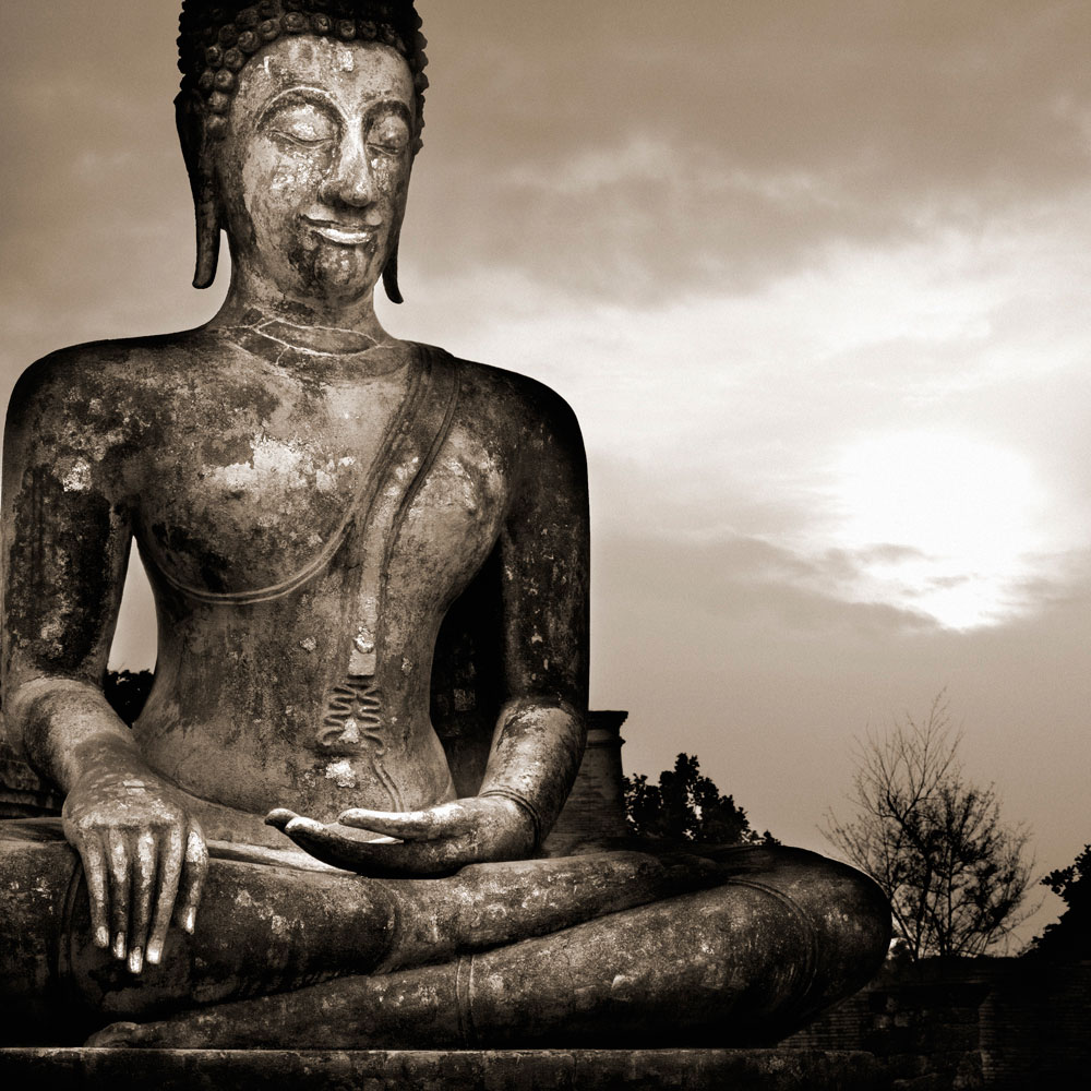 Buddha Statue in Wat Mahathat , Sukhothai, Thailand,